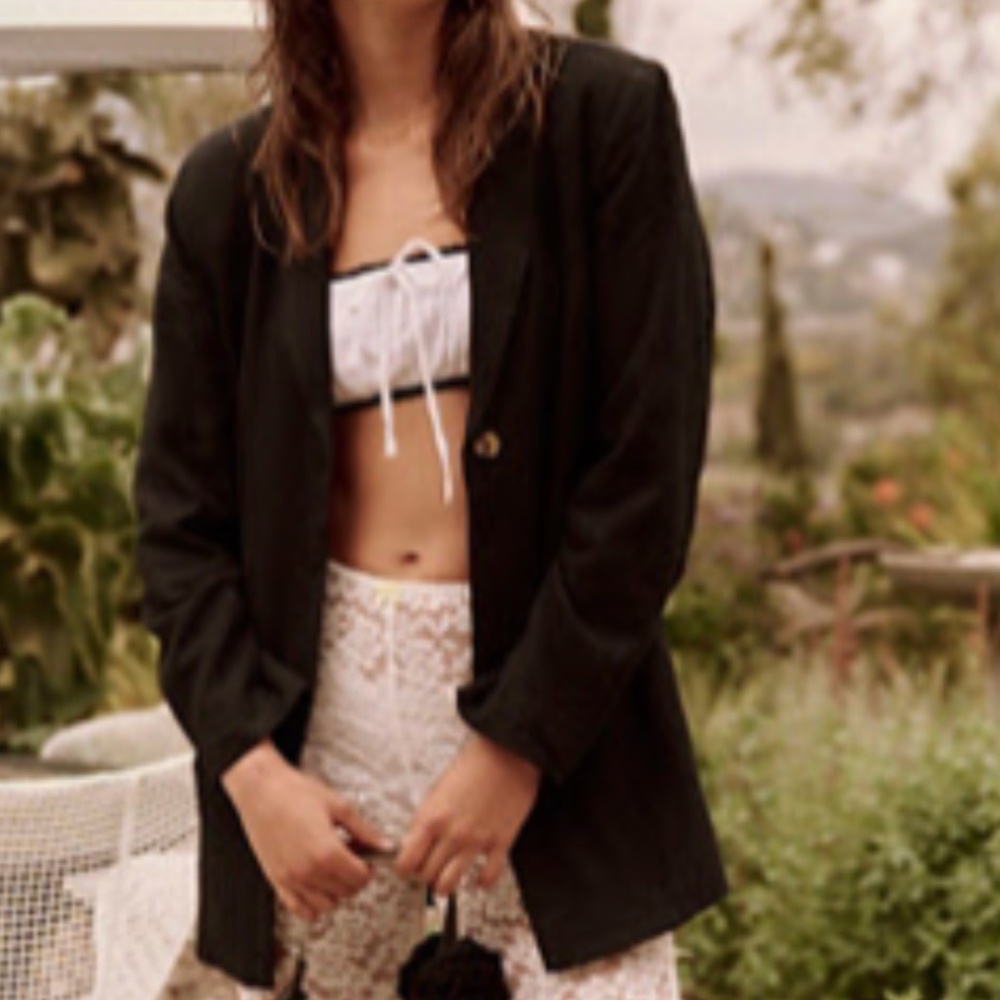 NWT Free People Misha oversized black blazer large